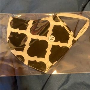 Black and white cotton face mask